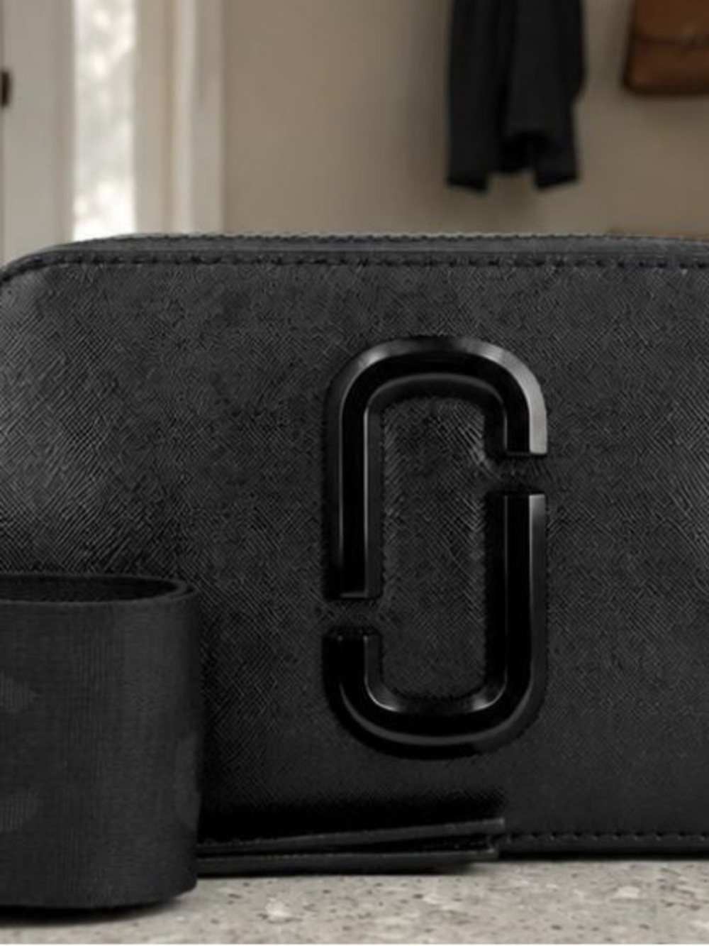Marc Jacobs Black Saffiano Double J Belt Bag